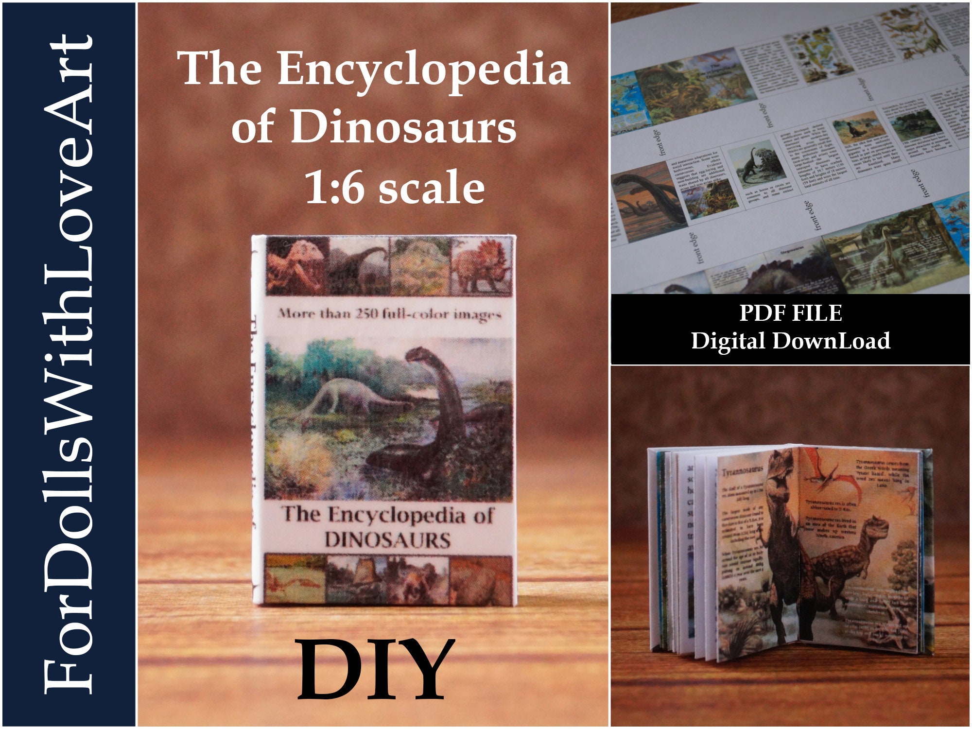 Encyclopedia of Dinosaurs printable miniature book layout and | Etsy