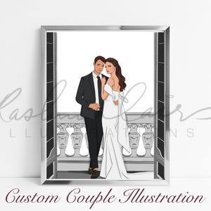 Custom Couple Illustration | Custom Wedding Art Portrait | Personalized Gift | Digital Format | Hand Drawn