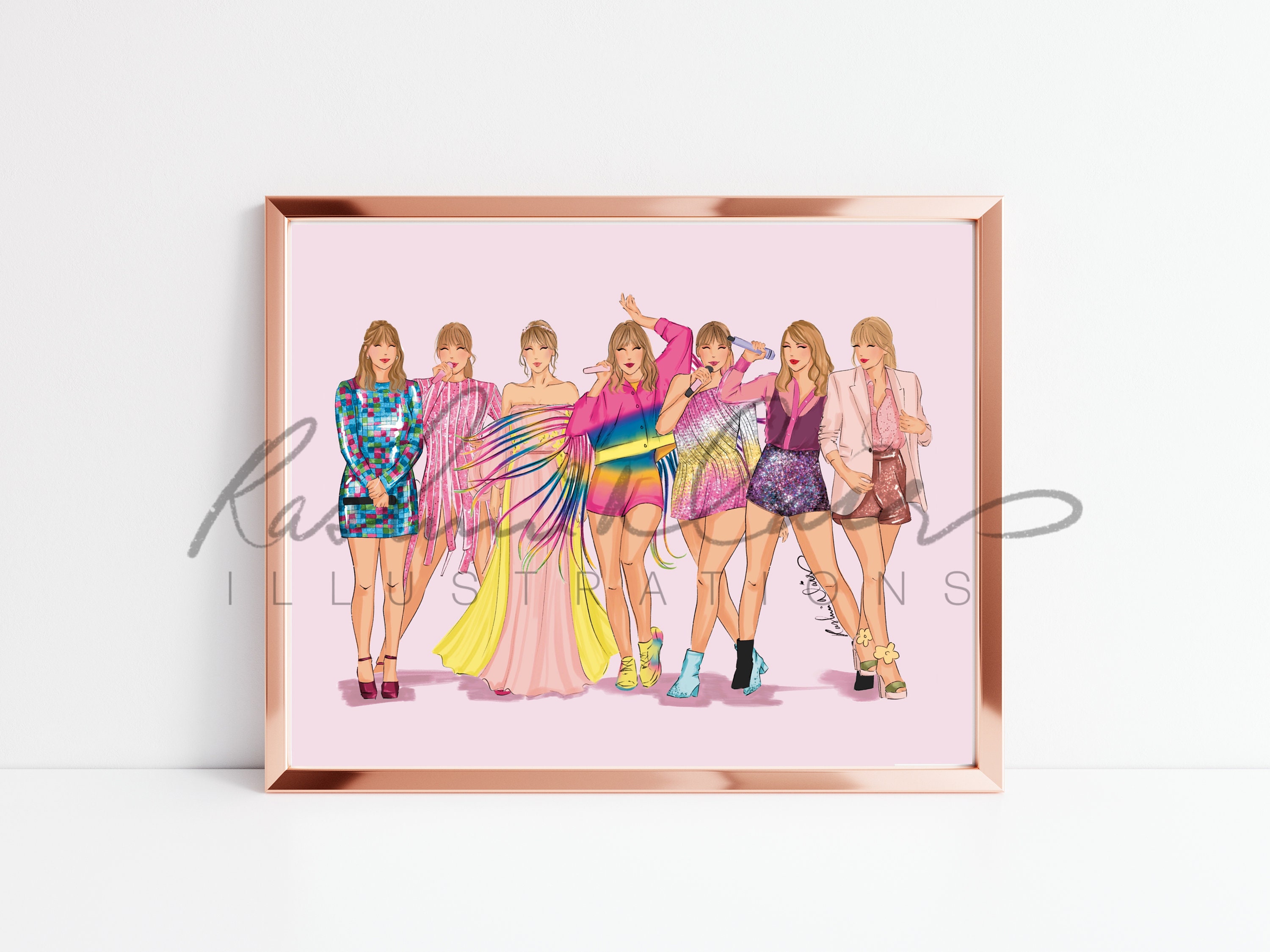 Taylor Swift Fashion Illustration Art Print Lover Era Swiftie - Etsy