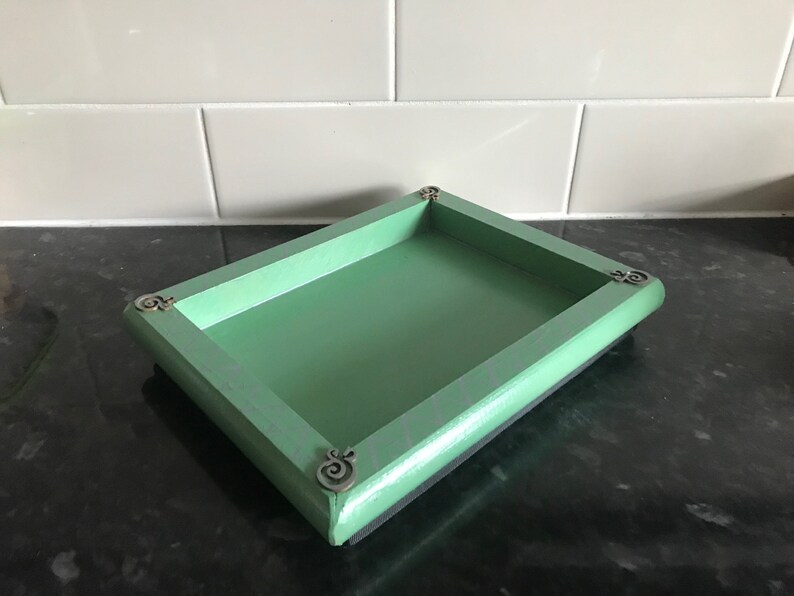 Reclaimed Wooden Tray. Painted Table Top Storage Tray. Etsy UK