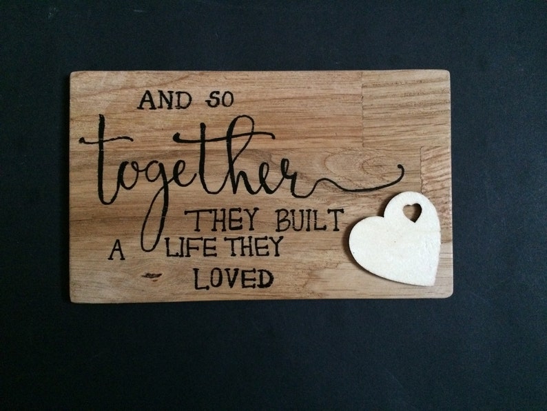 Romantic wooden plaque. Wedding Gift Anniversary memento. Etsy