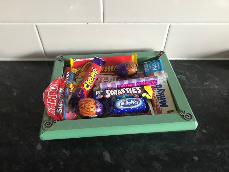 Reclaimed Wooden Tray. Painted Table Top Storage Tray. Etsy UK