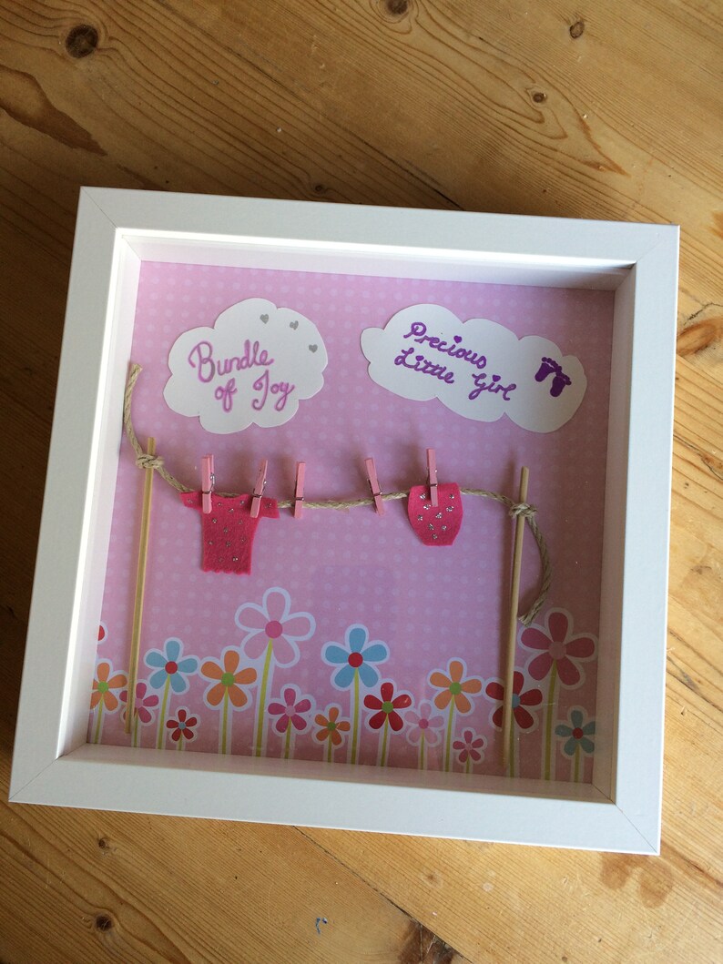 Baby Girl Gift Bundle Of Joy Box Frame Personalise With Image 0