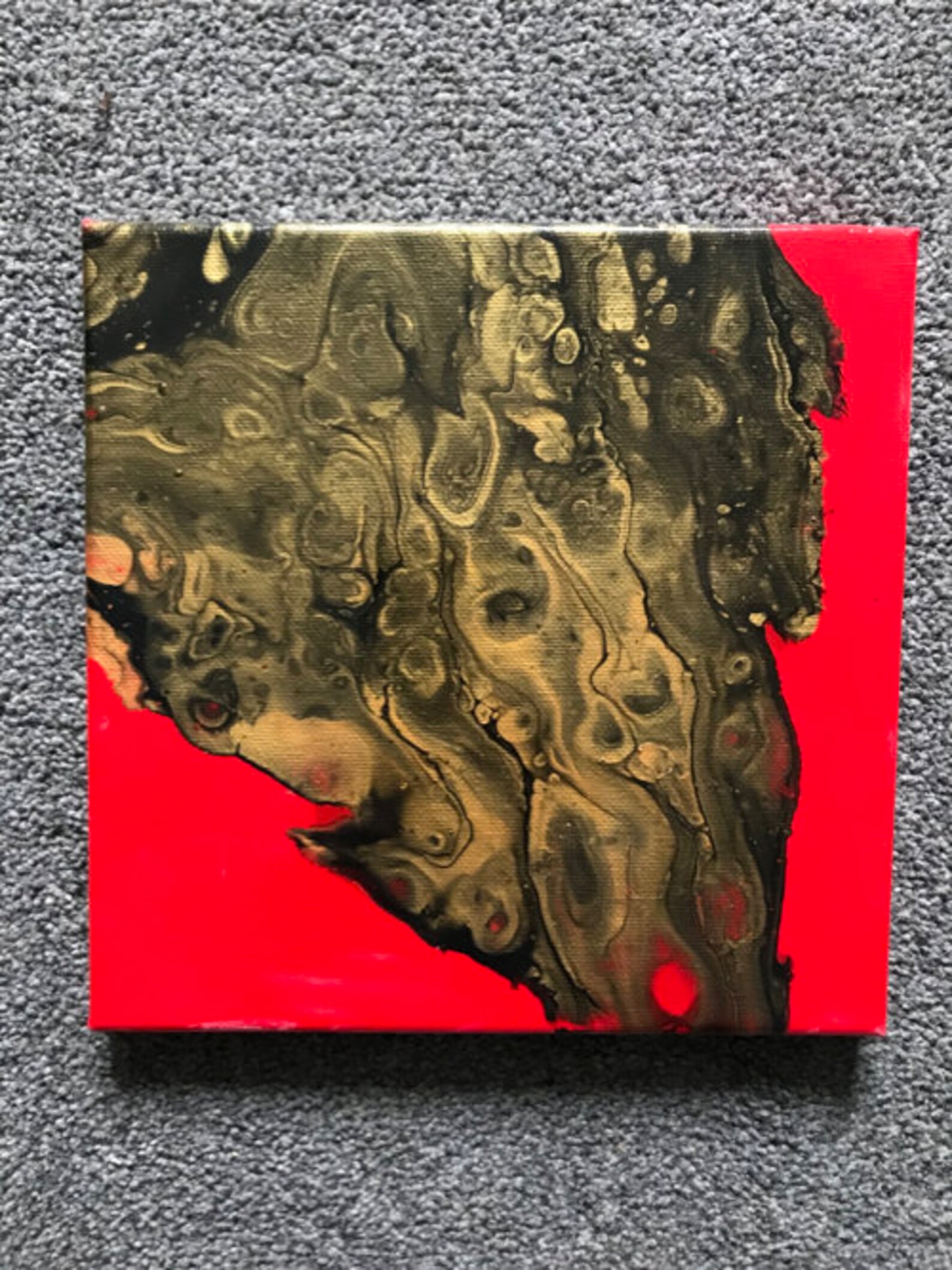 Acrylic Pour Painting on Canvas. Iridescent Colours Ready to Etsy