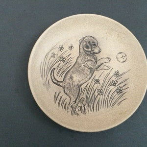 Poole Pottery Kitten Playing With A Ball Of Wool Stoneware Plate Designed By Barbara Linley Adams