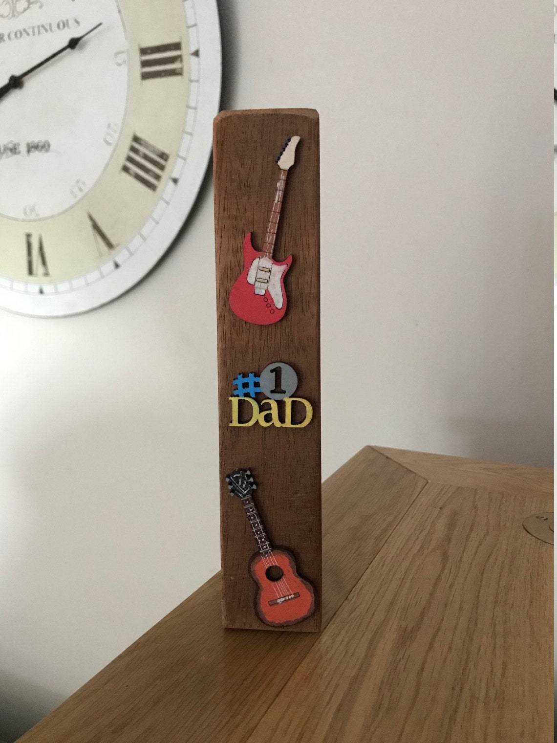 Music themed 1 Dad wooden ornament. Gift for Father's Etsy