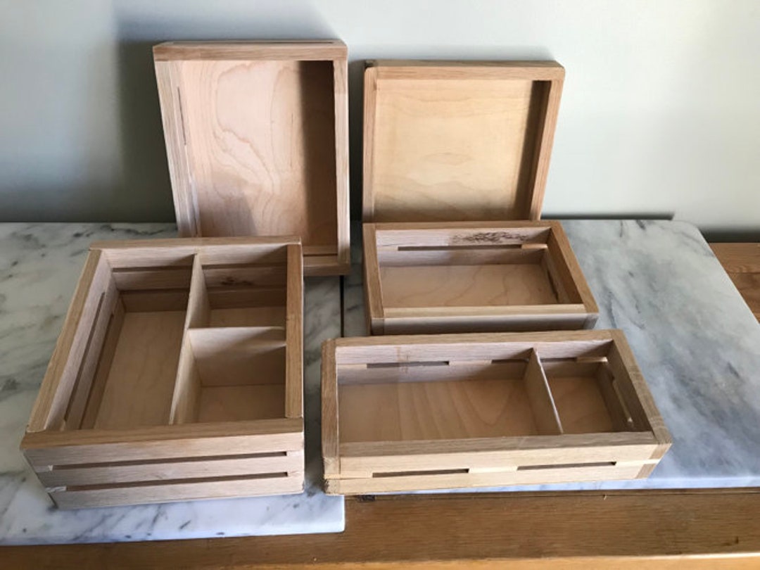Reclaimed Oak Wooden Crate. Small Oak Storage Tray. Desk Tidy. Wooden