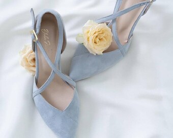 Bridal shoes • shoes for bride heels • wedding shoes • casual shoes • something blue • bridal pumps • criss cross strap heels