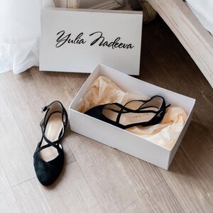 Black shoes black wedding shoes ballet flats low wedding shoes bridal flats wedding flats woman shoes ballet flats image 5