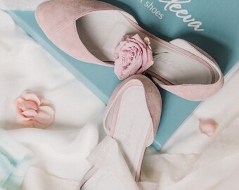 Wedding flats • pink wedding shoes • flats for bride • low wedding shoes • bridal flats • gift for her • reception shoes • ballet flats