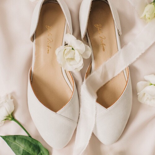 Wedding Shoes White Wedding Shoes Bridal Ballet Flats Etsy