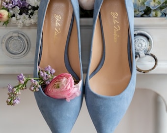 Dusty blue heels • shoes • wedding shoes • wedding shoes for bride • wedding shoes • bridal shoes • wedding heels • something blue