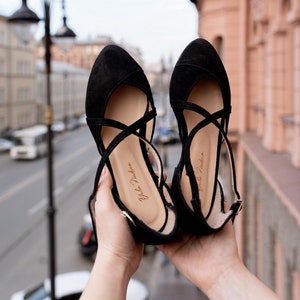 Black shoes black wedding shoes ballet flats low wedding shoes bridal flats wedding flats woman shoes ballet flats image 2