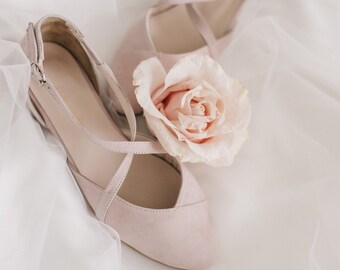 dusky pink bridesmaid shoes