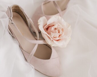 Bridal flats • wedding shoes • pink shoes • ballet shoes • ankle straps shoes • handmade shoes • wedding shoes for bride • flats for bride