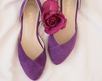 Wedding shoes • purple shoes • bridal ballet flats • low wedding shoes • bridal flats • wedding flats • weeding shoes • woman shoes