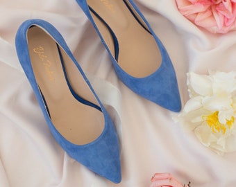 dusty blue bridal shoes