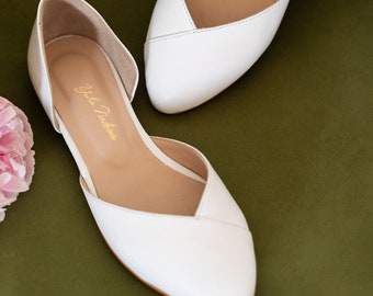 Wedding shoes, white wedding shoes, bridal ballet flats, low wedding shoes, bridal flats, wedding flats, white  shoes, ballet flats