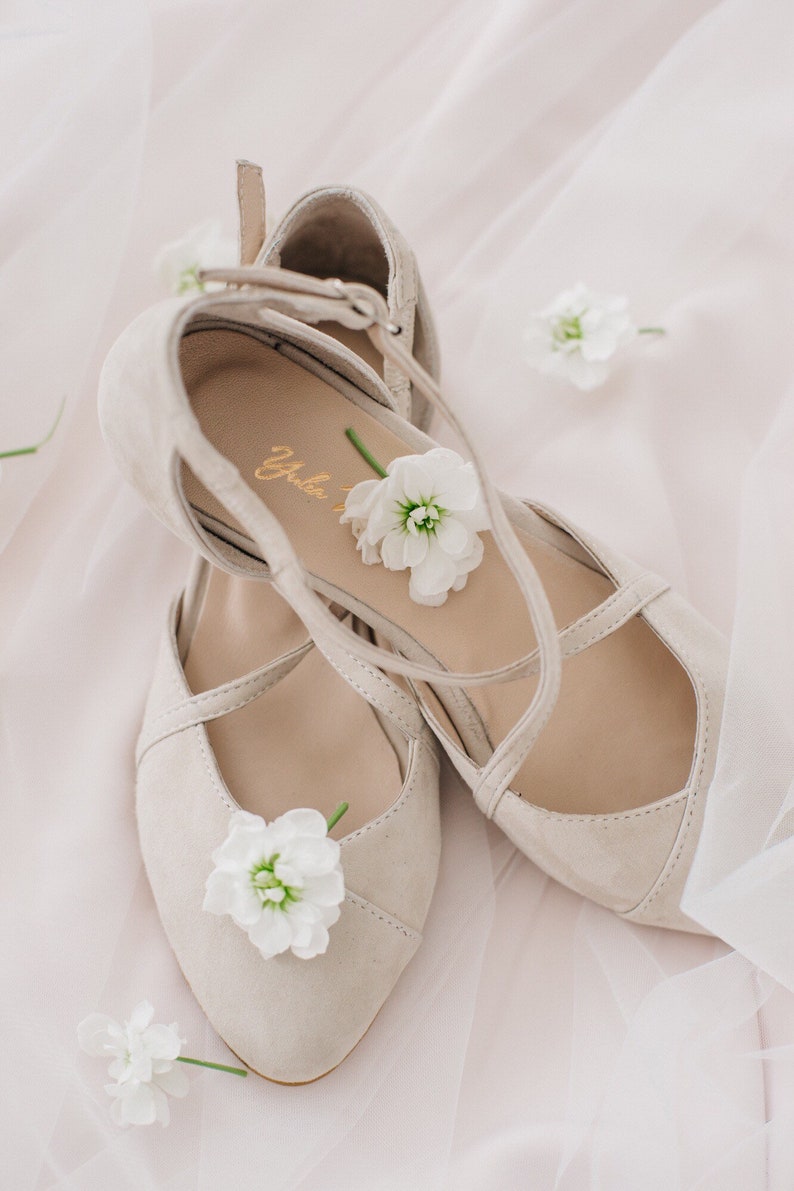 Wedding shoes beige wedding shoes bridal ballet flats Etsy