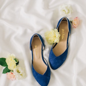 Wedding Shoes Bridal Flats Something Blue Low Heel - Etsy
