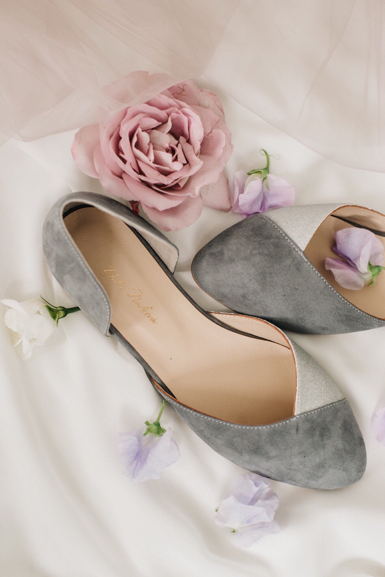 light grey wedding shoes