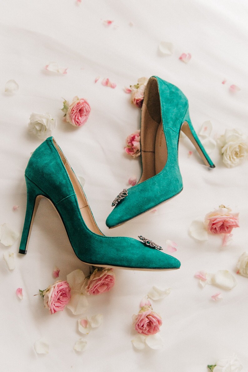 Wedding Shoes Green Wedding Shoes Bridal Shoes Wedding Etsy