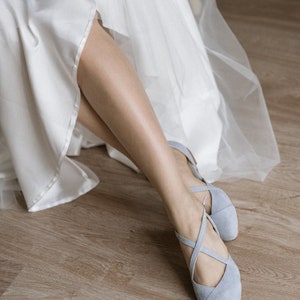Wedding shoes blue wedding shoes wedding shoes for bride low heel wedding shoes flats woman shoes bridesmaid bridal flat image 6