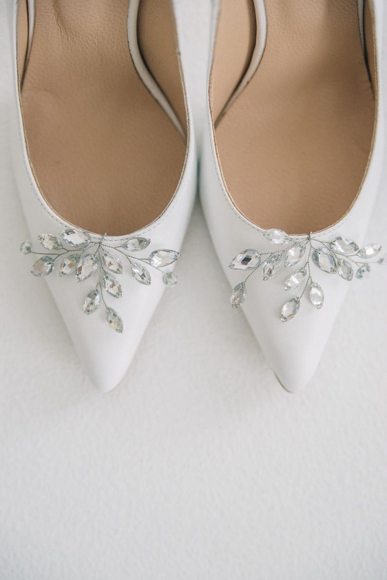 Wedding pumps white wedding shoes bridal heels wedding heels white shoes with decoration gift for her wedding shoes for bride image 9