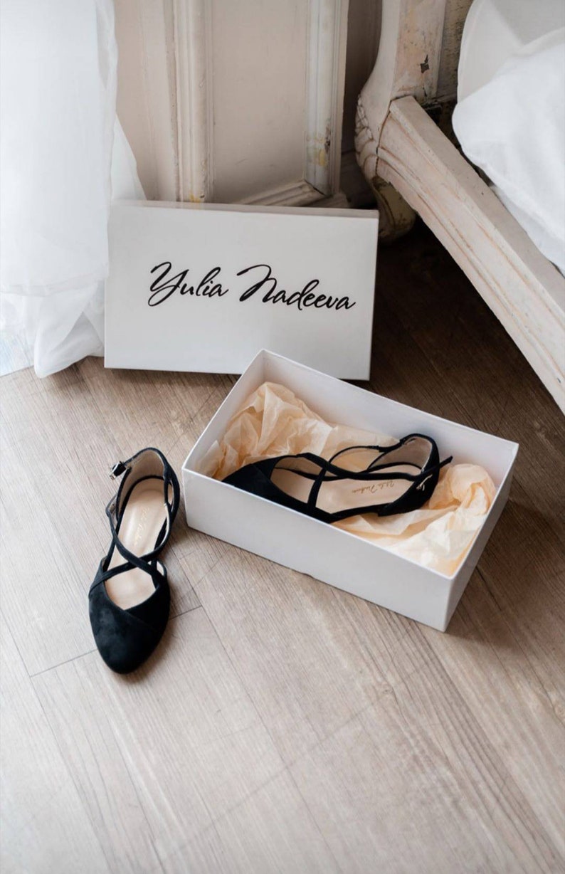 Black shoes black wedding shoes ballet flats low wedding shoes bridal flats wedding flats woman shoes ballet flats image 5