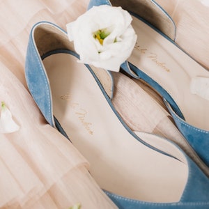 Wedding shoes blue wedding shoes bridal ballet flats low wedding shoes bridal flats wedding flats woman shoes ballet flats image 2