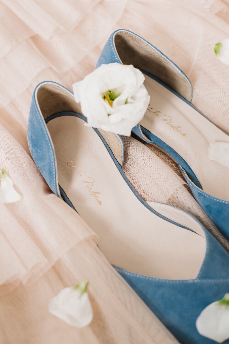 Wedding shoes blue wedding shoes bridal ballet flats low wedding shoes bridal flats wedding flats woman shoes ballet flats image 2