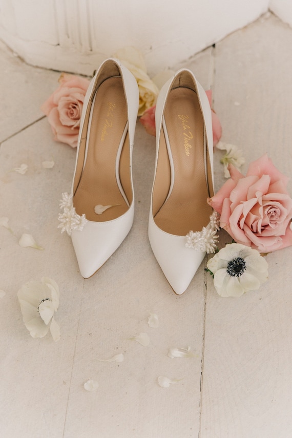 White wedding heels for best sale bride
