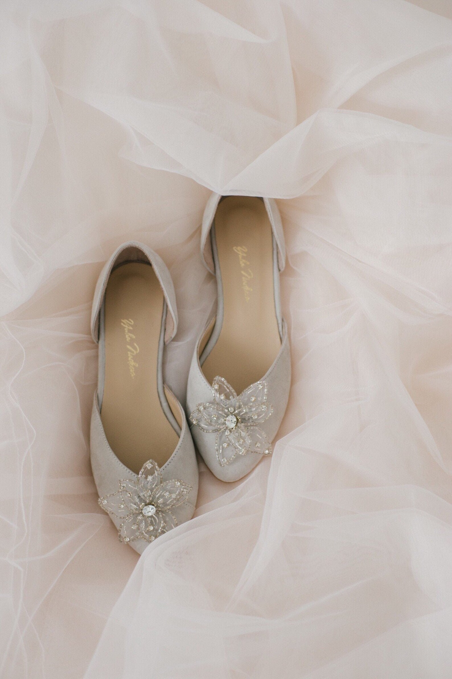 Wedding Shoes Gray Wedding Shoes Bridal Ballet Flats Low Etsy