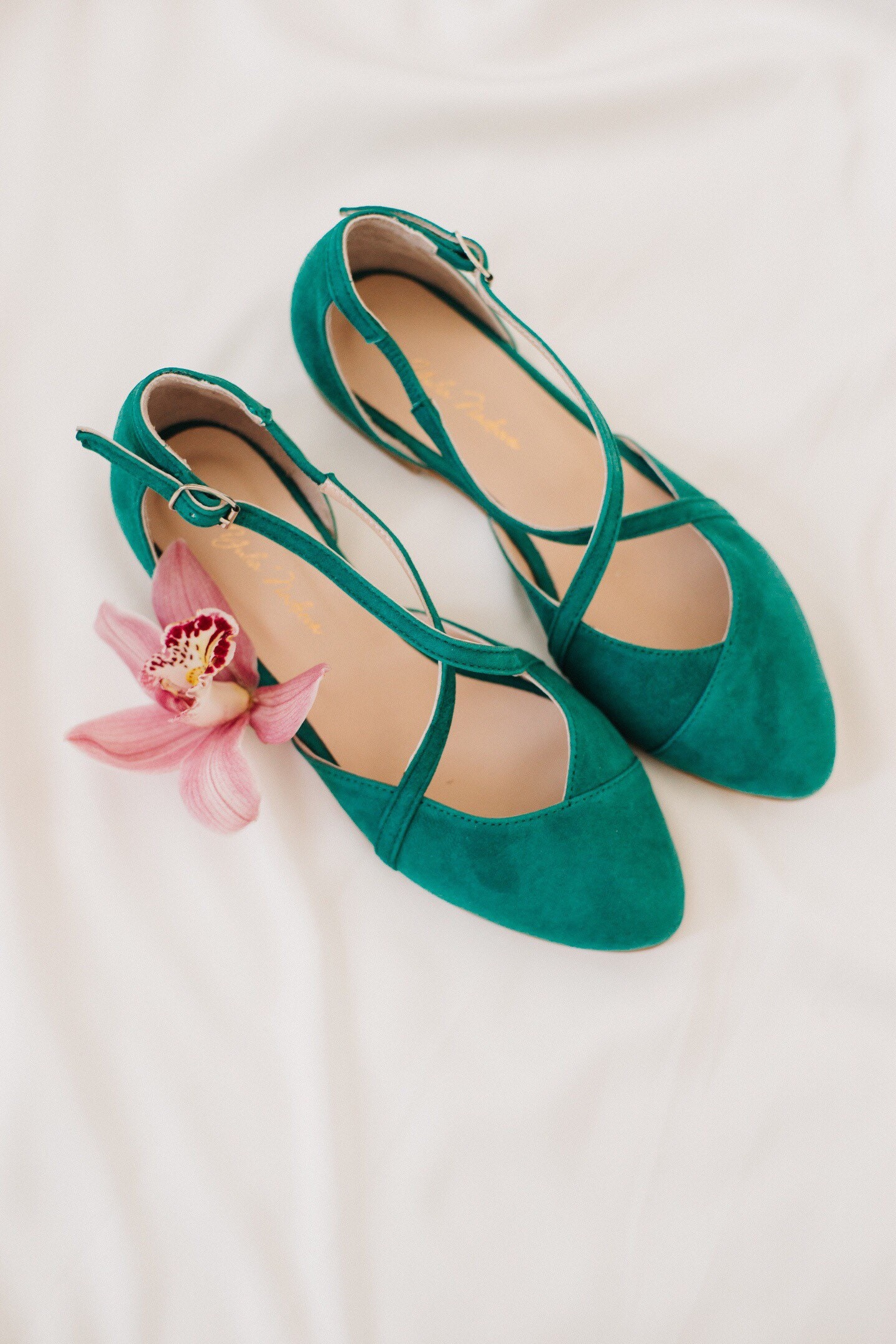 emerald green shoes and bag
