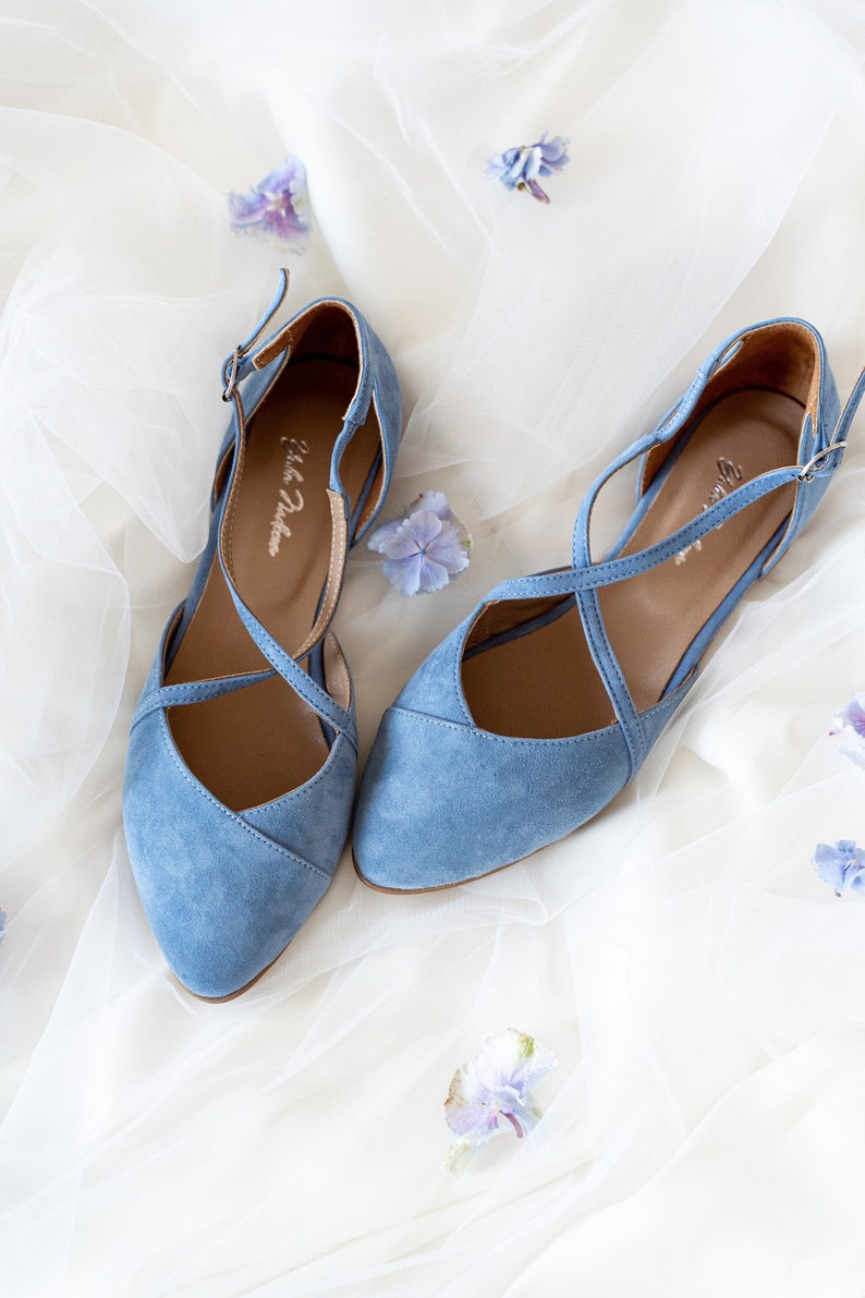 dusty blue flats