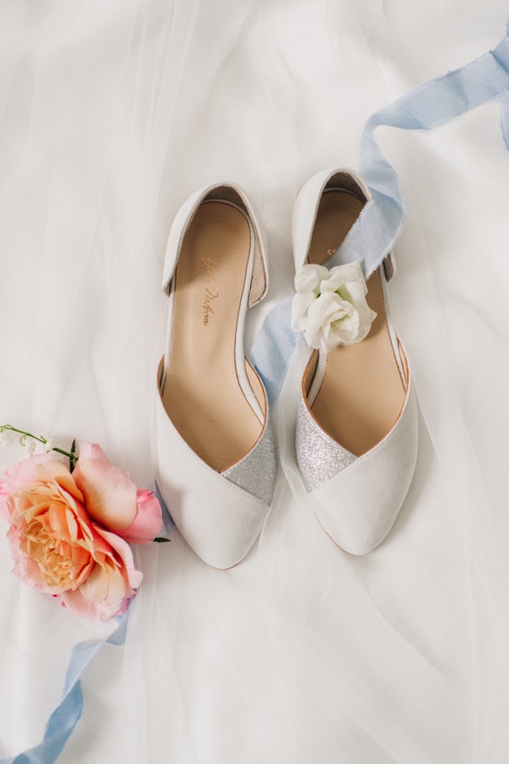 silver wedding shoes for bride