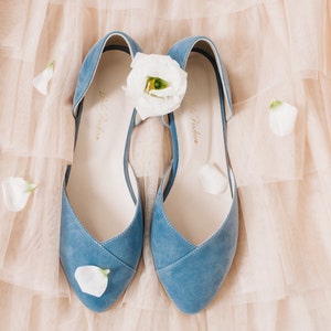 Wedding shoes blue wedding shoes bridal ballet flats low wedding shoes bridal flats wedding flats woman shoes ballet flats image 3