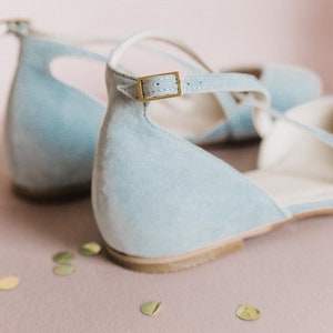 Wedding shoes blue wedding shoes wedding shoes for bride low heel wedding shoes flats woman shoes bridesmaid bridal flat image 8