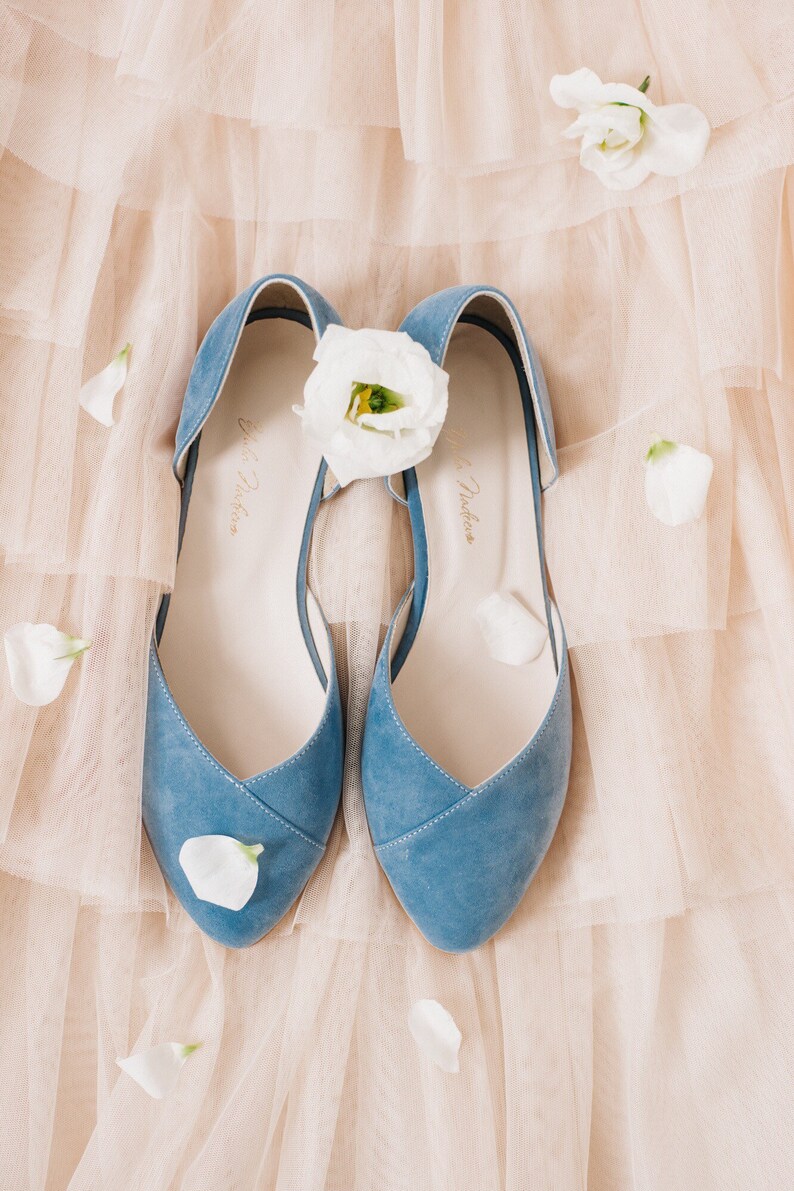 Wedding shoes blue wedding shoes bridal ballet flats low wedding shoes bridal flats wedding flats woman shoes ballet flats image 1