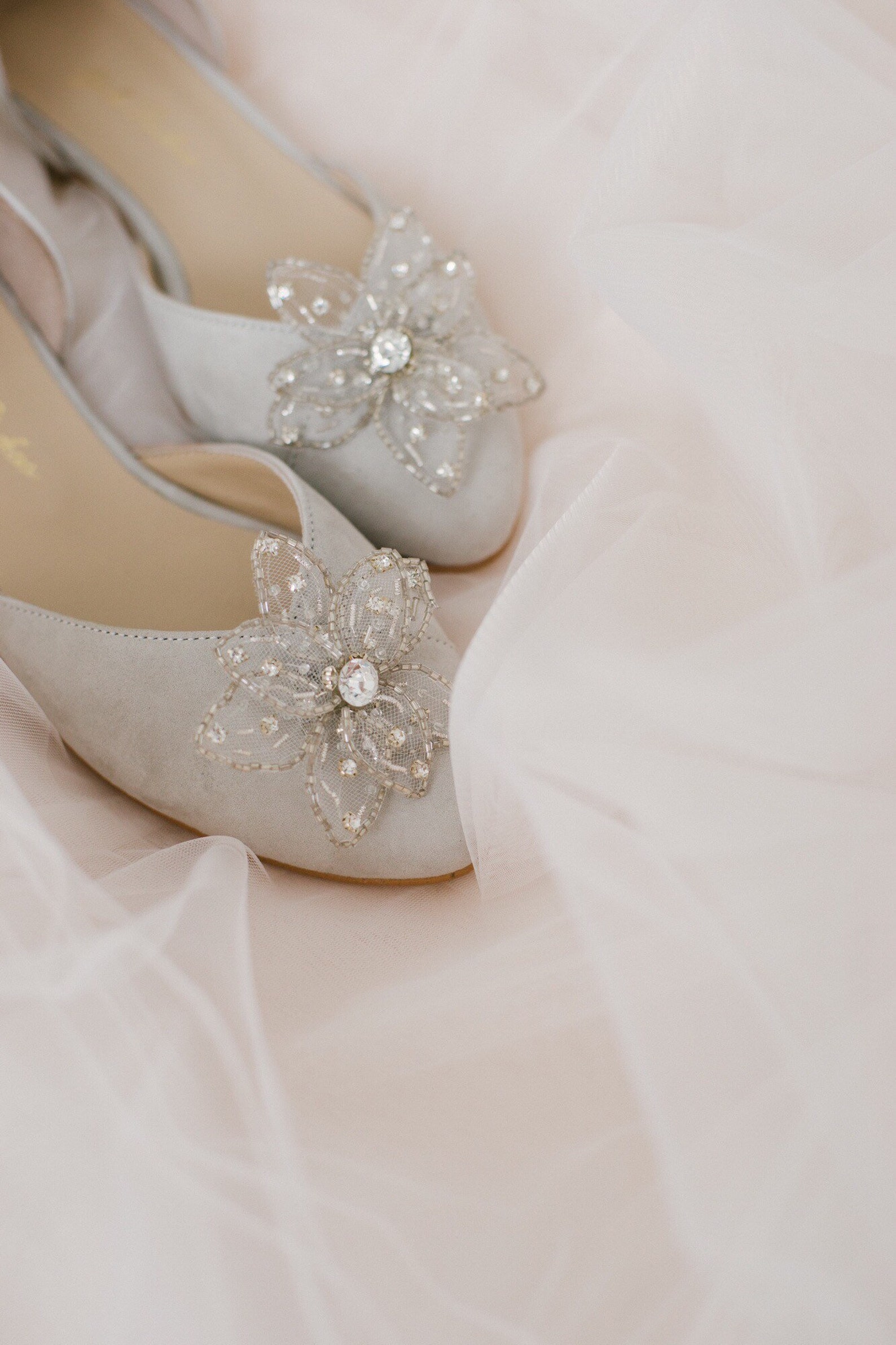 Wedding Shoes Gray Wedding Shoes Bridal Ballet Flats Low Etsy