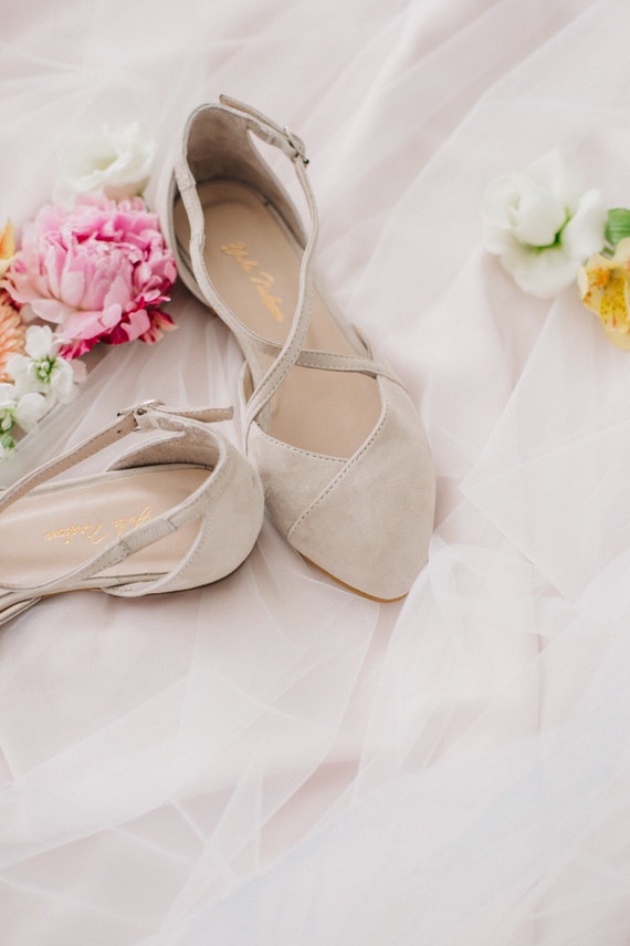 beige flats for wedding