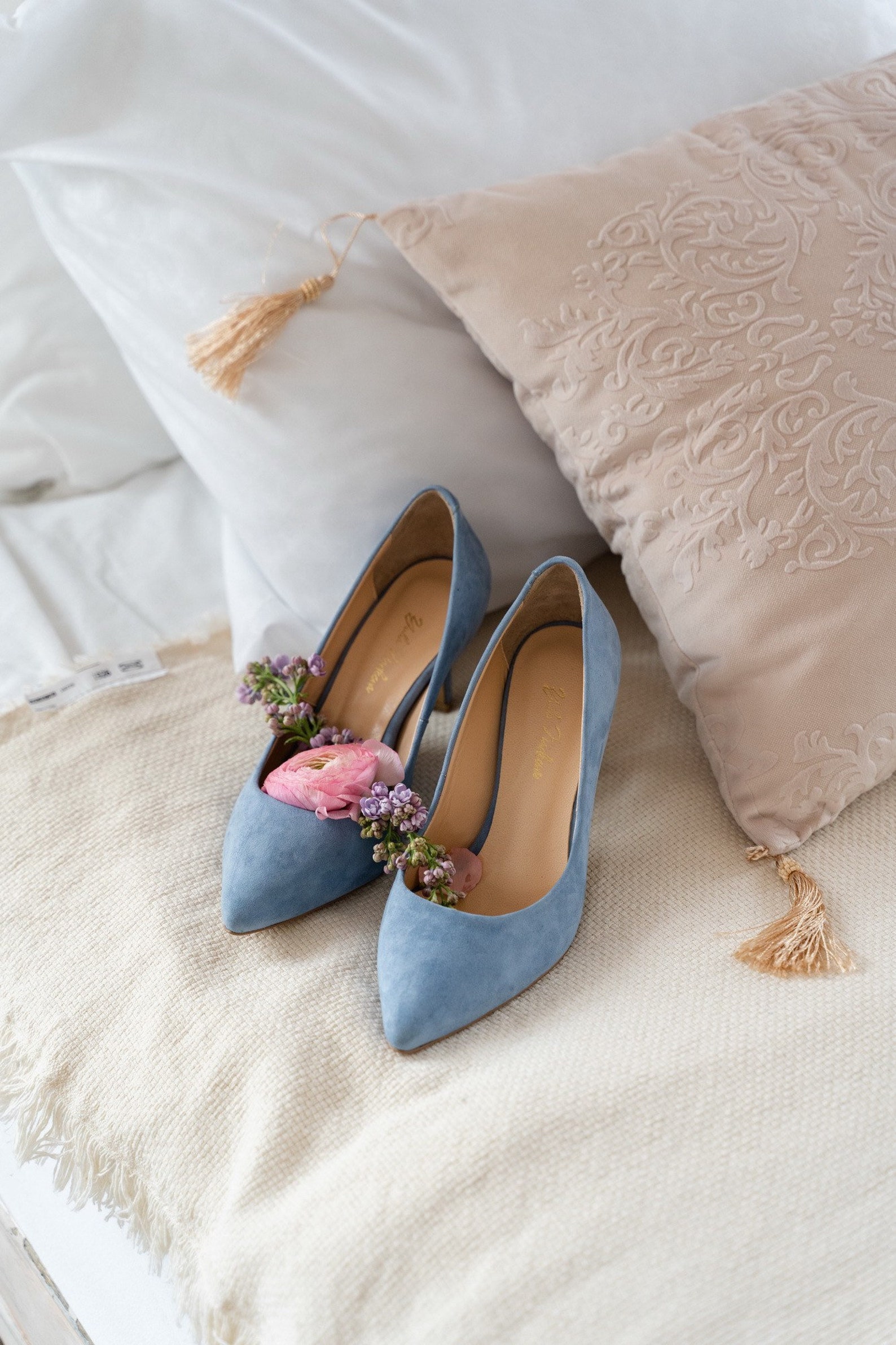 dusty blue heels wedding