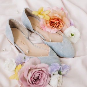 Blue wedding shoes something blue custom shoes wedding shoes for bride wedding casual shoes wedding flats wedding shoes flats image 7