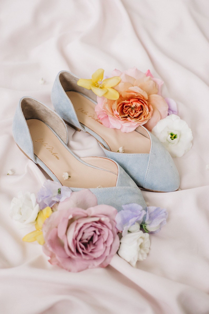 Blue wedding shoes something blue custom shoes wedding shoes for bride wedding casual shoes wedding flats wedding shoes flats image 7