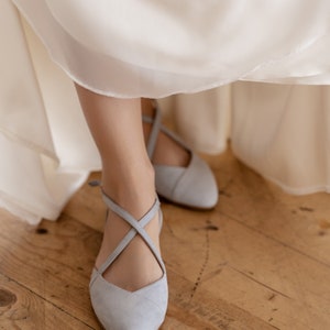 Wedding shoes blue wedding shoes wedding shoes for bride low heel wedding shoes flats woman shoes bridesmaid bridal flat image 2