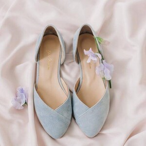 Blue wedding shoes something blue custom shoes wedding shoes for bride wedding casual shoes wedding flats wedding shoes flats image 9