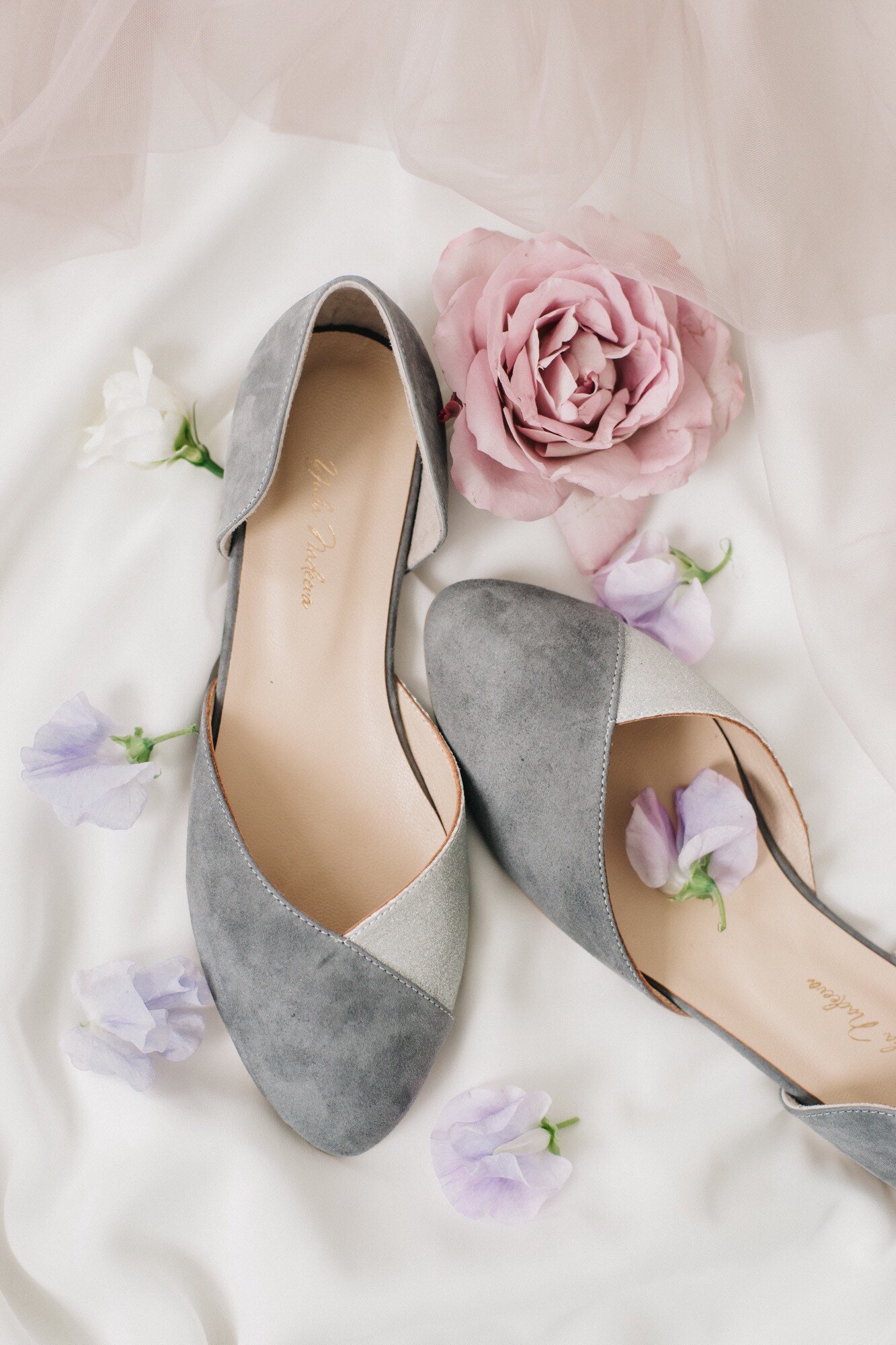 light grey wedding shoes