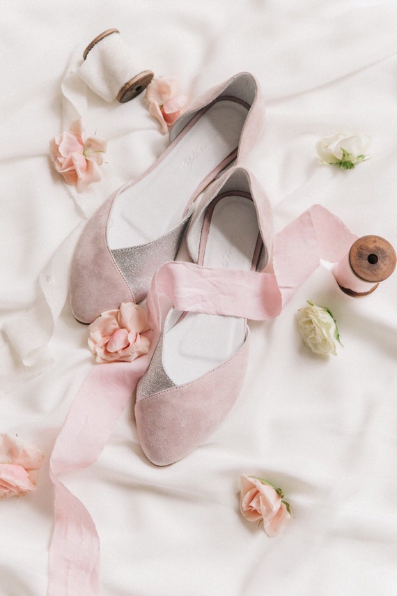 baby pink bridesmaid shoes