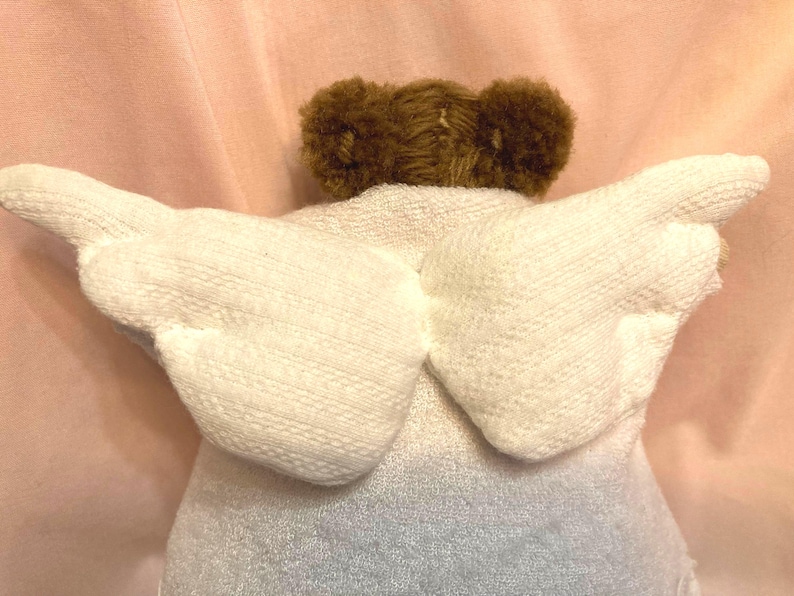 Handmade Linen Stuffed Angel Plushy: Eco-Friendly Toy, Personalized Baby Gift image 5