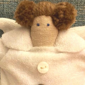 Handmade Linen Stuffed Angel Plushy: Eco-Friendly Toy, Personalized Baby Gift image 6